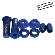 APICO WHEEL BLING KIT RIM LOCK NUTS VALVE CAPS BLUE YAMAHA YZF250 2014 - 2018