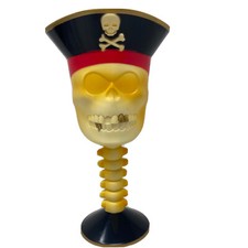 Pirate￼ Skeleton Skull Wine Goblet Halloween Bones Cup Glass  Tiki Bar Mug