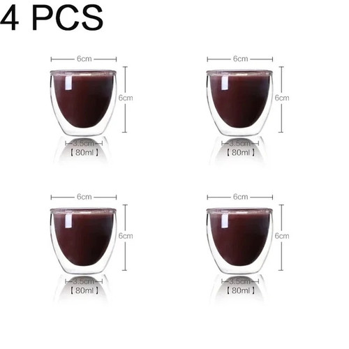 6pcs double wall glass - double,