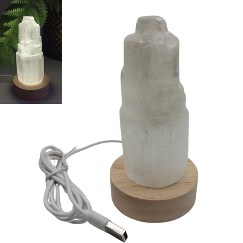 Selenite natural tower usb - natural, led