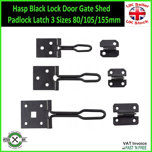 Hasp black lock - black, door