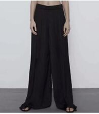 Zara Basic Trousers Back Pleated Wide Leg Palazzo Size S