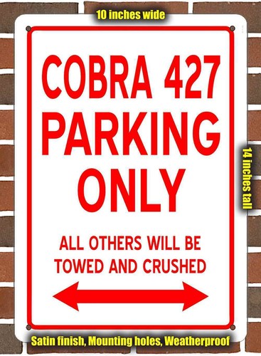 Metal sign cobra 427 parking - metal,