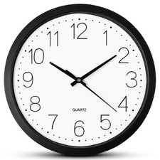 12" Wall Clock Silent Non Ticking Clock for Living Room Bedroom Kitchen Office