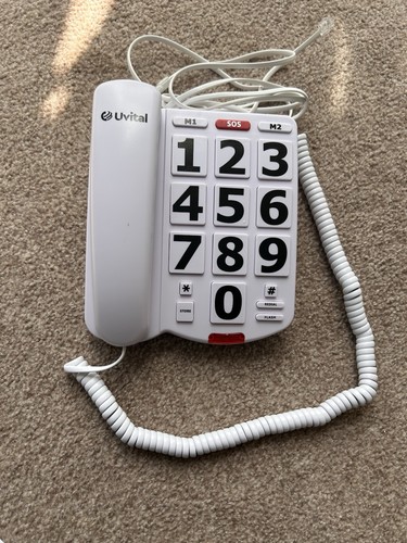 Big button corded telephone - button,