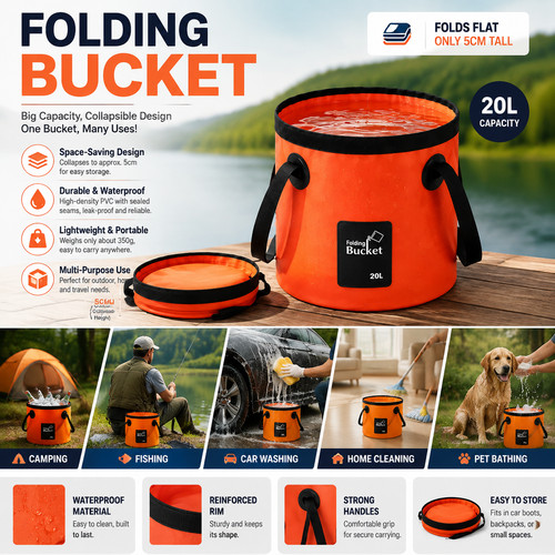 Folding bucket 12l 20l - folding,