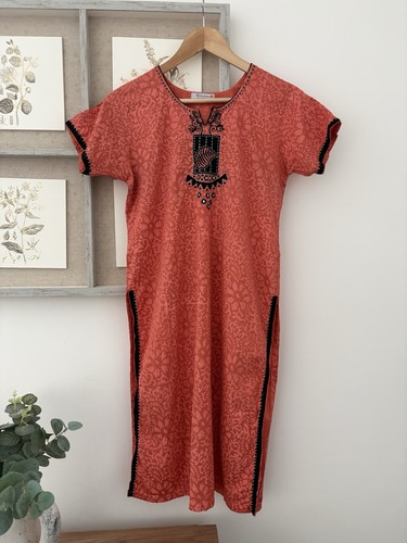 Maha coral pink cotton kurti - coral,