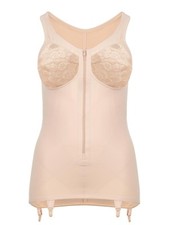 Non-wired Corselette with Front Zip and Suspender Strap Susa 6452 Skin 36-50 B-D
