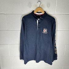 Vintage England Rugby Shirt Mens Extra Large Blue Cotton Traders Long Sleeve*