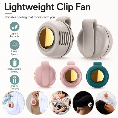 Portable mini fan clip - fan, on
