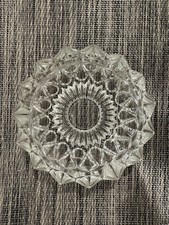 Vintage Cut Glass Ashtray 4”