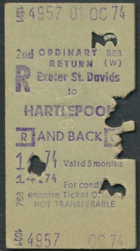 Railway ticket 2nd exeter - ticket,