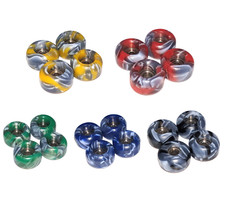 SET OF 4 CNC SWIRL DESIGN BEARING FINGERBOARD WHEELS - 80D HARDNESS