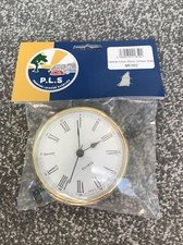 CARAVAN MOTORHOME ROUND CLOCK WITH GOLD TRIM SIZE 85mm WITH 60mm RECESSED ME502