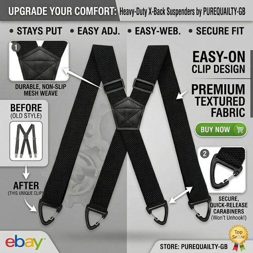 Heavy duty elastic suspenders - duty,