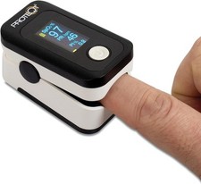 Fingertip Pulse Oximeter SpO2 Monitor HD OLED Screen Alerts UK Approved NEW