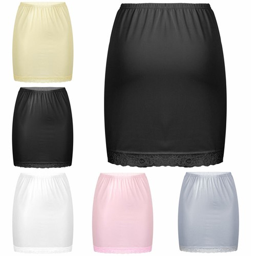 Women satin half slip lace - half,