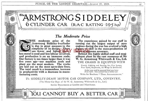 1919 advert armstrong siddeley - 1919, armstrong-siddeley