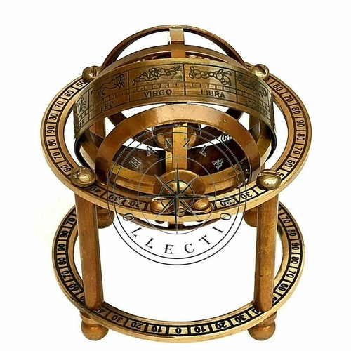 Antique brass armillary - brass,