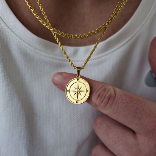 18k gold mens necklace - gold,