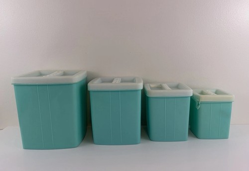Vintage mcm teal - teal, canisters