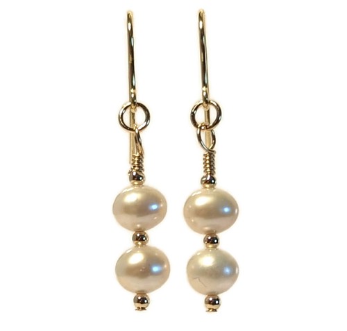 Solid 9ct gold pearl earrings - 9ct,