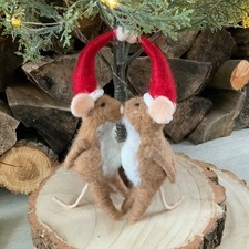 Christmas Kissing Mice Felt Decoration Standing Mouse Fist Christmas Anniversary