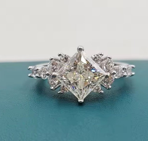 Silver art deco statement - silver,