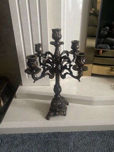 Vintage brass candelabra with - vintage,