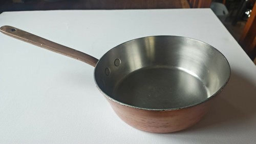 Vintage heavy copper saucepan - vintage,