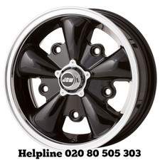 EMPI Design 4 Alloy wheels 5.5x15 VW Split Screen in Black / New