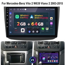 For Mercedes-Benz Viano Vito W639 Carplay Android Auto GPS Sat Nav Car Radio 64G