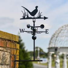 Miniature Steel Pheasant Garden Weathervane - Horizontal Fitting Bracket