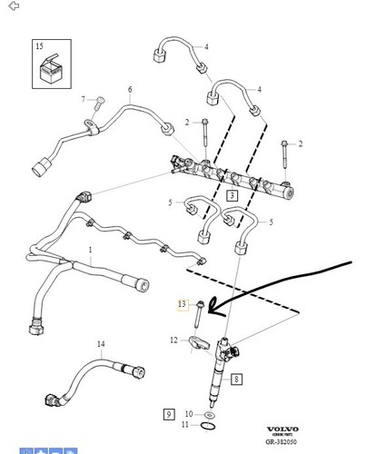Genuine volvo injector clamp - genuine,