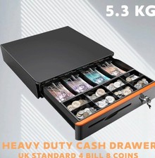 Cash drawer Heavy duty auto open  4 bill 8 coin UK standard  RJ12 ePos system