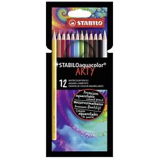 STABILO - Aquacolour Watercolour Pencils - ARTY Wallet of 12 Assorted Colours