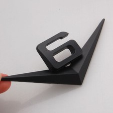 V6 Badge 3D Sticker Black