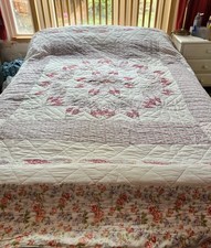 ♲Lovely Cotton Handmade Lone Star Patchwork Quilt Bedspread King Size♲