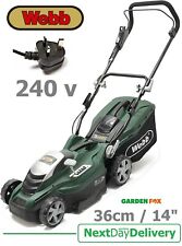 new Webb Mains 240V Corded Electric Lawnmower 14" 36cm WEER36 5055661901086