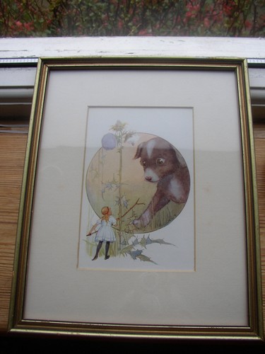 Vtg gold framed - gold, print