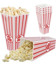 4 x Plastic Popcorn Boxes Large Holder Reusable Bucket Rose Container Red