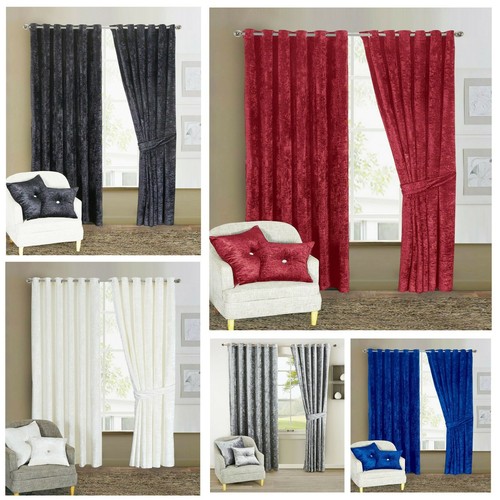 Luxury crushed velvet curtains - crushed,