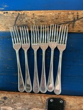 CHINACRAFT London Silver Plate X 6 Dinner FORKS 18 Cm BEADED Georgian 