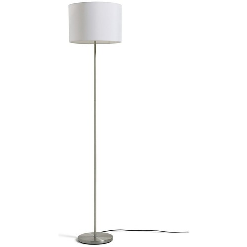 Chrome floor lamp white - white, drum