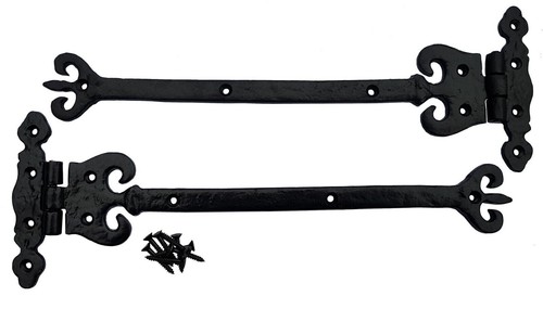 Black antique hinges pair - black, (pair