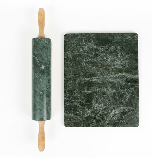 Heavy green marble rolling pin - green,