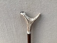 Red Deer Antler Walking Hazel Thumb Stick  No.10