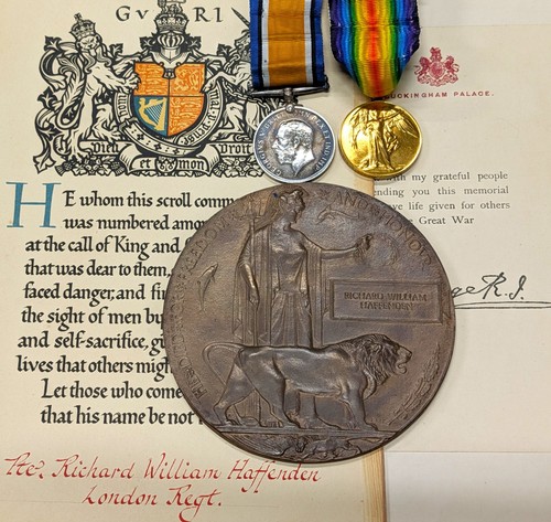 Ww1 memorial plaque scroll - memorial, &