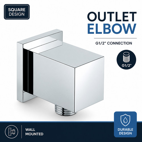Chrome square shower - chrome, outlet