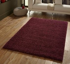 SMALL - EXTRA LARGE SIZE THICK 5cm PILE PLAIN MODERN NON-SHED SOFT SHAGGY RUG
